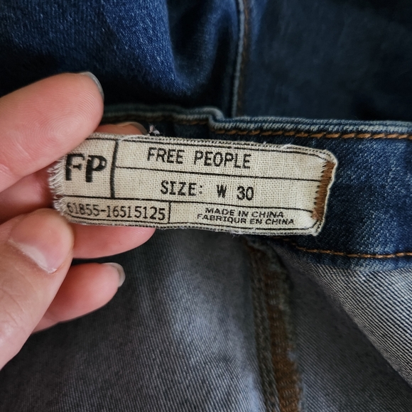 FREE PEOPLE High Rise Jeggings Blue Stretch Denim Skinny Pants Side Zip Women 30 - Picture 10 of 13
